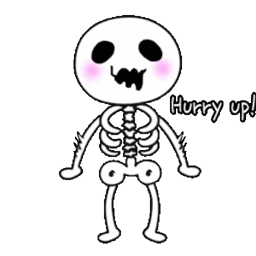 Impatient Skeleton Saying 'Hurry Up!' Animated GIF - Sticker for WhatsApp & Telegram