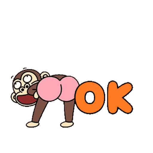 Cheeky Monkey Says Ok Animated GIF - Sticker for WhatsApp & Telegram