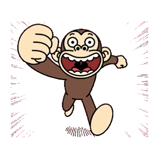 Excited Monkey Rush Animated GIF - Sticker for WhatsApp & Telegram