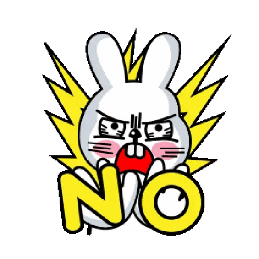 Angry Bunny Saying No Animated GIF - Sticker for WhatsApp & Telegram