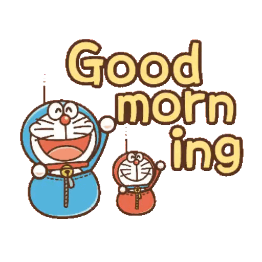 Doraemon's Cheerful Good Morning Animated GIF - Sticker for WhatsApp & Telegram