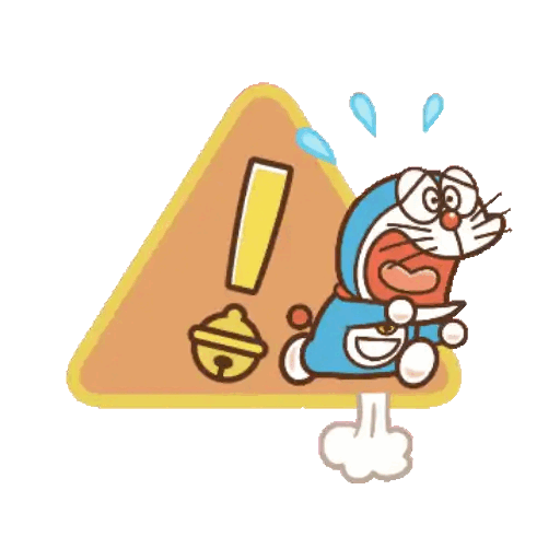 Doraemon Panic Alert Animated GIF - Sticker for WhatsApp & Telegram