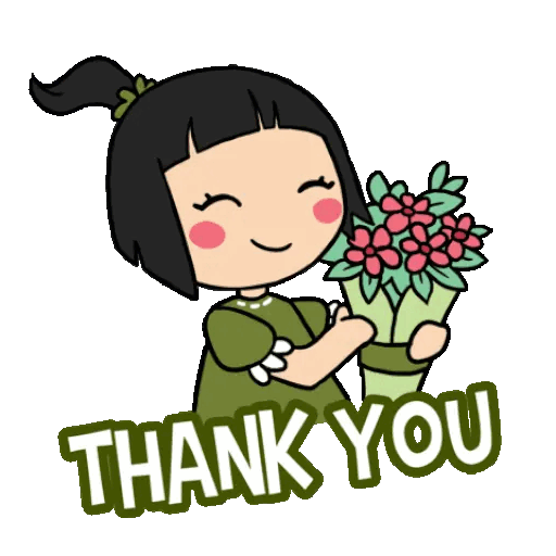 Grateful Girl With Flowers Animated GIF - Sticker for WhatsApp & Telegram