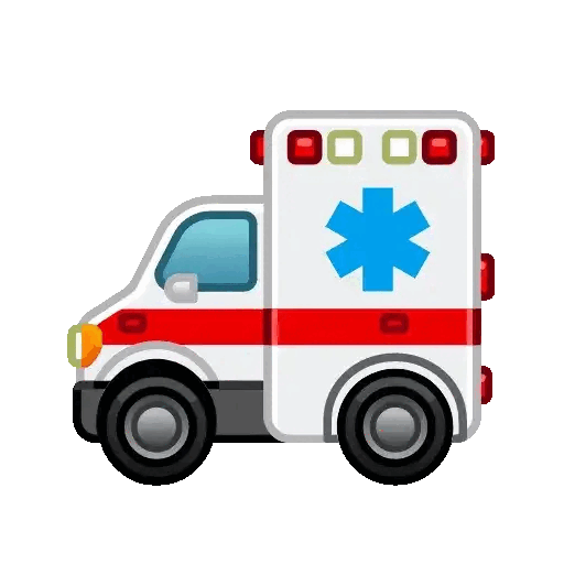 Emergency Ambulance Alert Emoji Animated GIF - Sticker for WhatsApp & Telegram