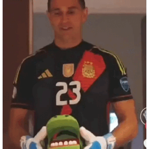 Goalkeeper With Toy Alligator Animated GIF - Sticker for WhatsApp & Telegram