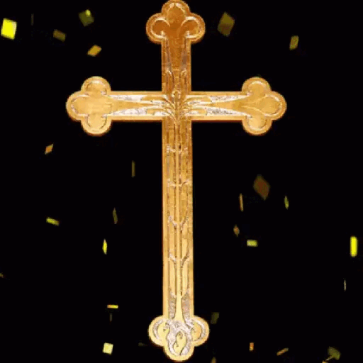 Golden Cross Celebration Animated GIF - Sticker for WhatsApp & Telegram