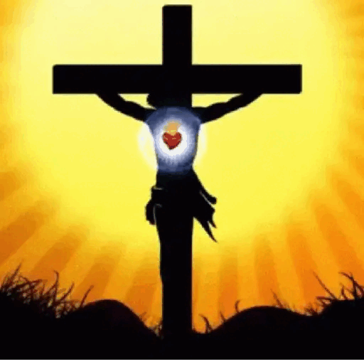 Sacred Heart On The Cross Animated GIF - Sticker for WhatsApp & Telegram