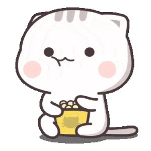 Cute Cat with Popcorn