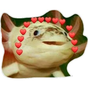 Axolotl with Hearts