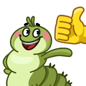 Cheerful Caterpillar Thumbs Up