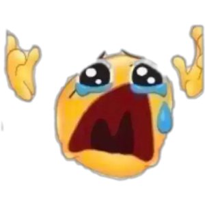 Crying Emoji with Raised Hands