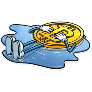 Melting Bitcoin Cartoon