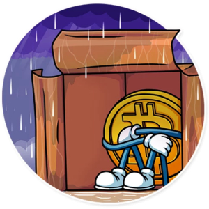 Sad Bitcoin in the Rain