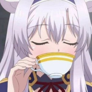 Anime Character Sipping Tea