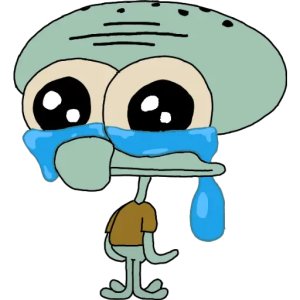 Tearful Squidward Character