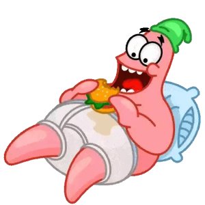Patrick Star Relaxed Snack Time