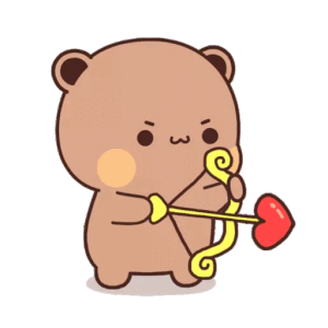 Bear Cupid with Heart Arrow