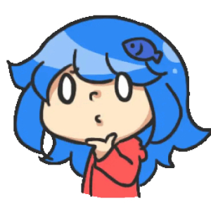 Pondering Blue-Haired Character