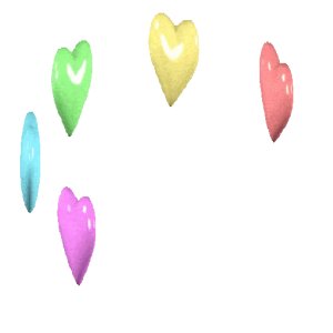 Colorful Floating Hearts