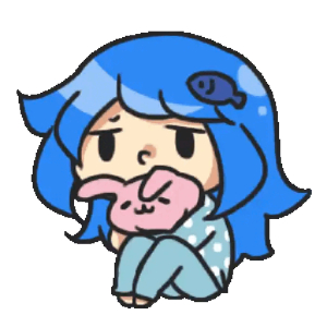 Pensive Blue-Haired Character