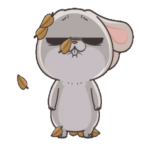 Tired Bunny with Falling Leaves