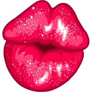 Sparkly red lips