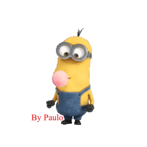 Minion blowing bubblegum