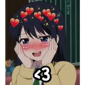 Blushing heart eyes