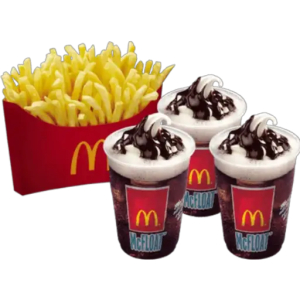 McDonald's Fries and McFloat Trio