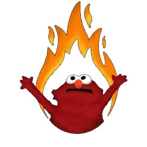 Elmo in flames