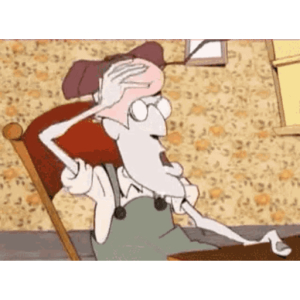 Overwhelmed old man