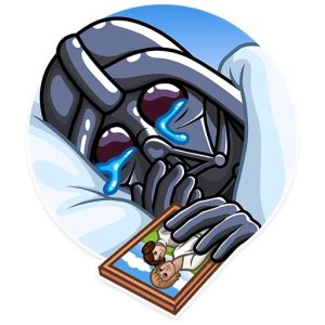 Crying Vader with photo