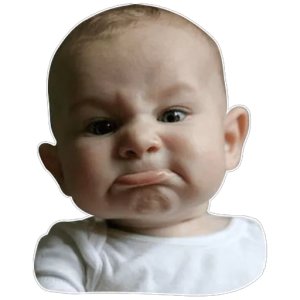 Grumpy baby face