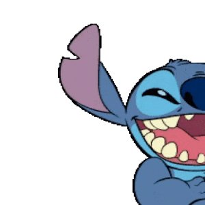 Stitch laughing hard