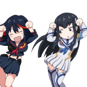 Ryuko and Satsuki cheering