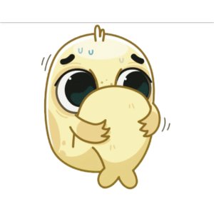 Nervous chick hiding