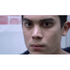 Sweaty tense stare