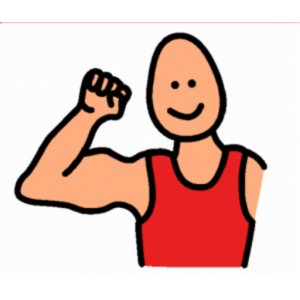 Flexing bicep