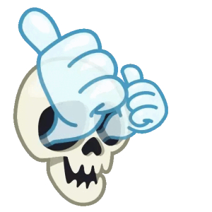 Thumbs up skull