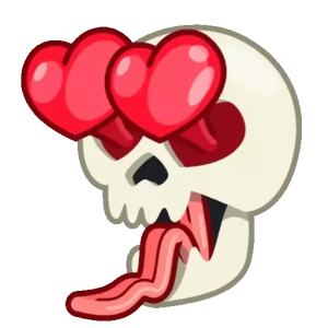 Love-struck skull