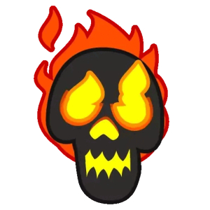 Flaming skull