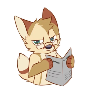 Puppy reading the news