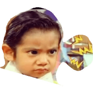 Kid's intense focus face