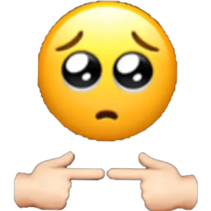 Nervous Emoji with Pointing Fingers