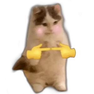 Nervous Cat Pointing Fingers