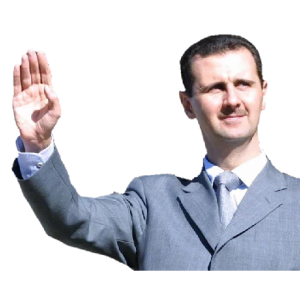 Waving hello in a formal suit