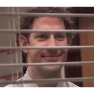 Mischievous office glance