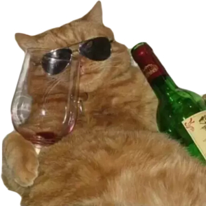Chill Cat with Wine