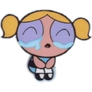 Bubbles crying her eyes out