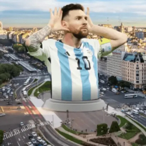 Messi Celebratory Gesture in Buenos Aires